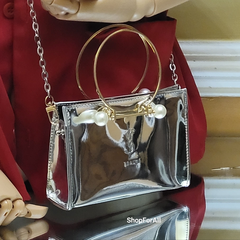 Yves Saint Laurent Gold and Silver Beauty Pouch - Picture 16 of 16